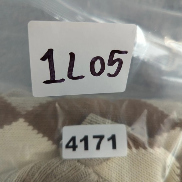 Arrow 1851 Sweater Mens Extra Large Beige Quarter Zip Argyle Mock Neck Pullover - Picture 10 of 10